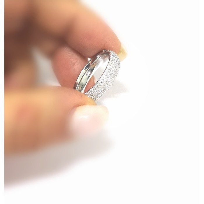 Fede diamantata 3 mm argento bianco