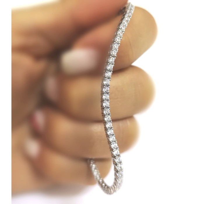 Bracciale Tennis con Zirconi Bianchi Taglio Diamante argento
