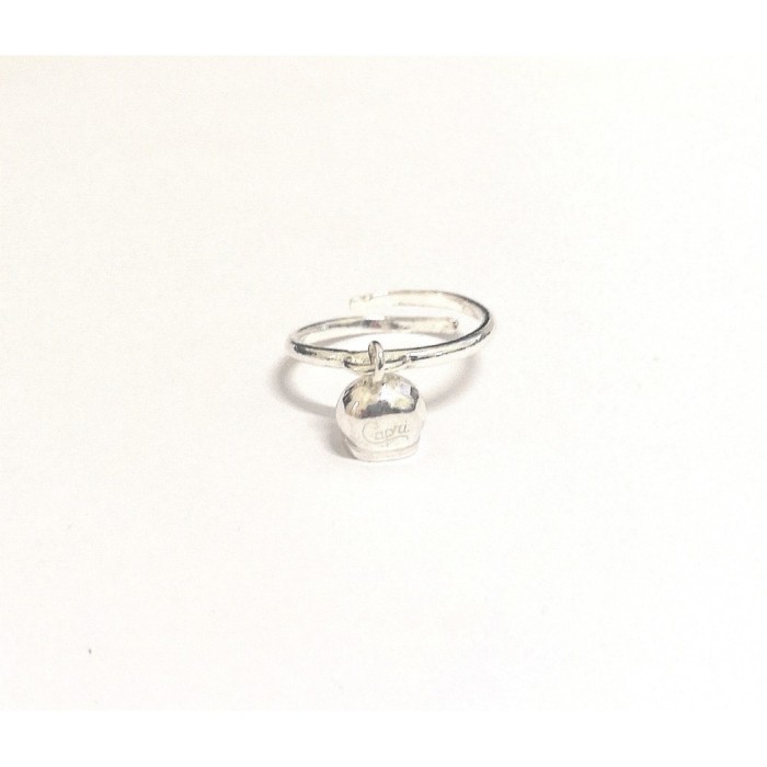 Anello con campanella in argento bianco | Doni Preziosi
