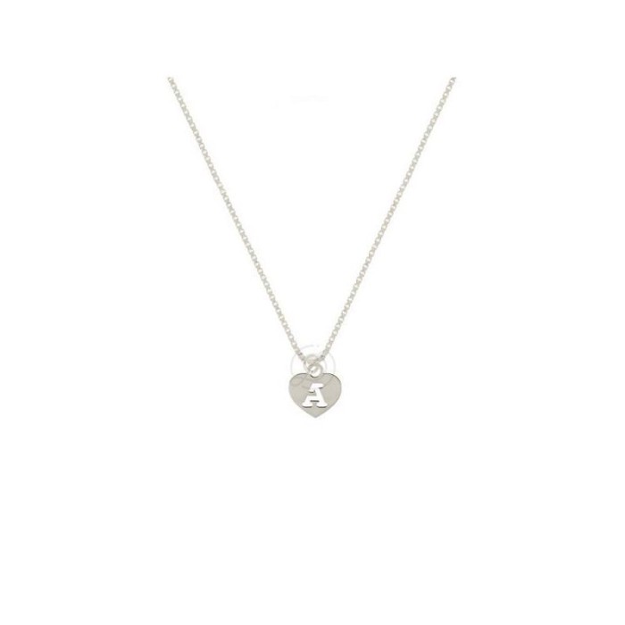 Collana iniziale cuore traforato in argento 925%