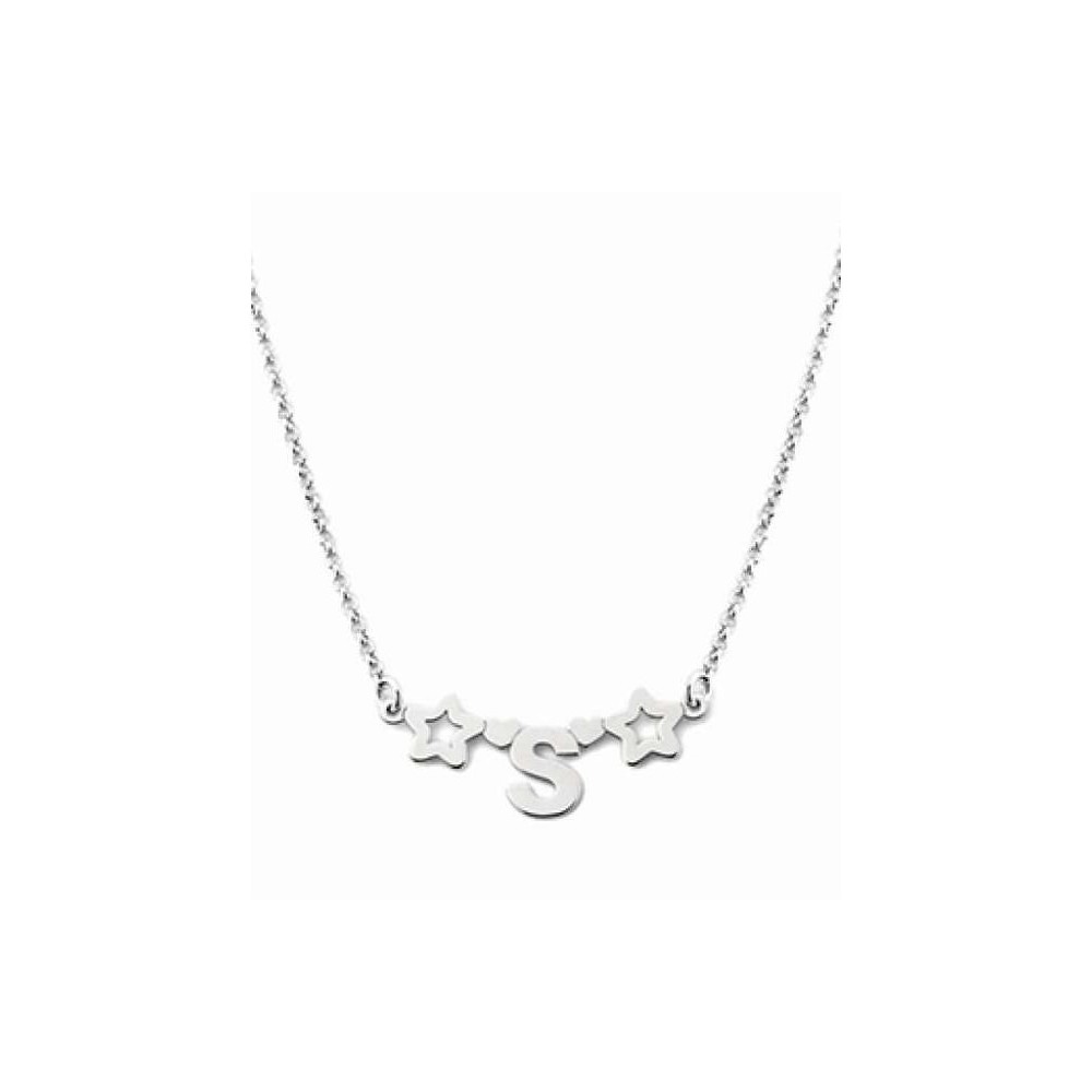 Collana con iniziale e stelline in argento 925