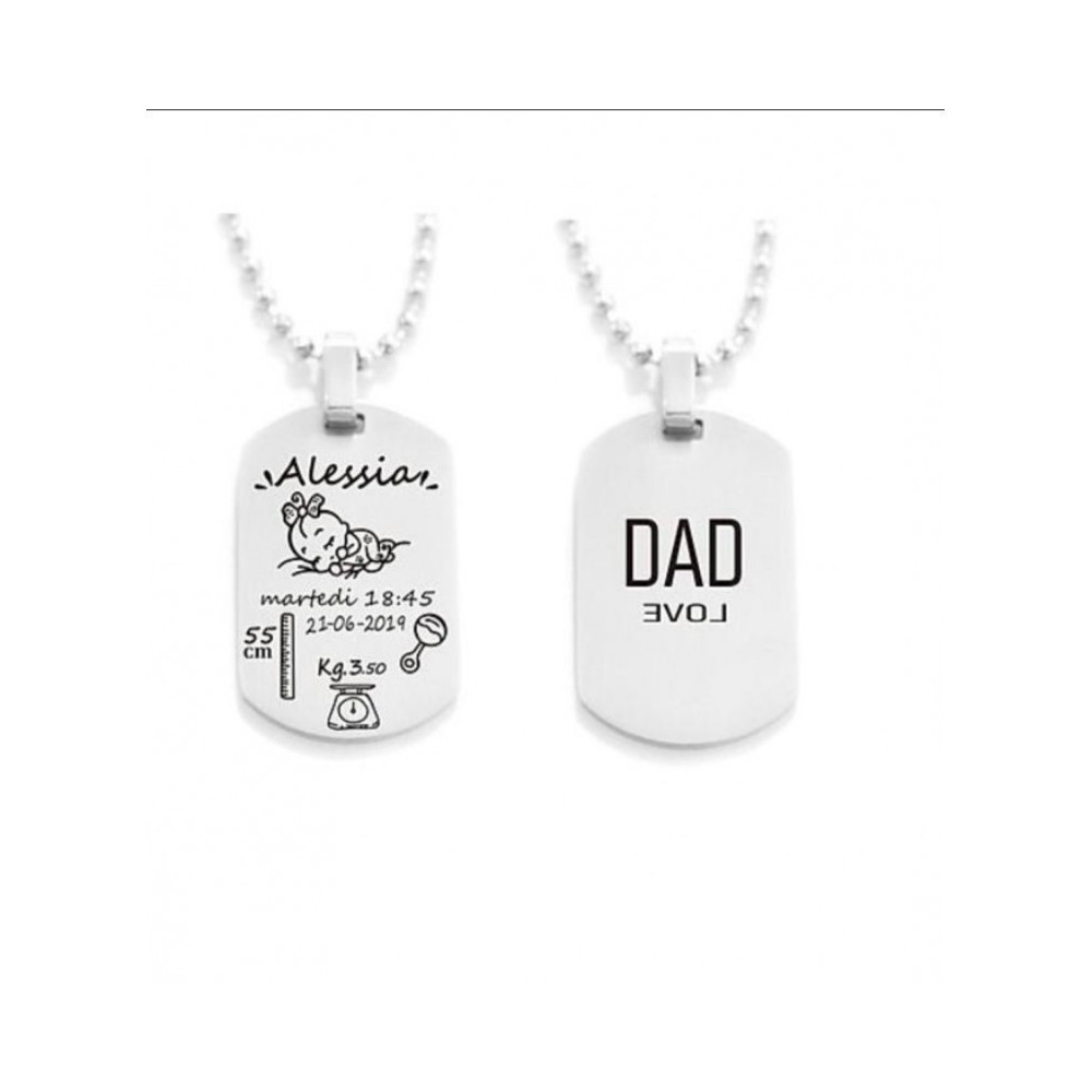 Collana nascita in acciaio inossidabile