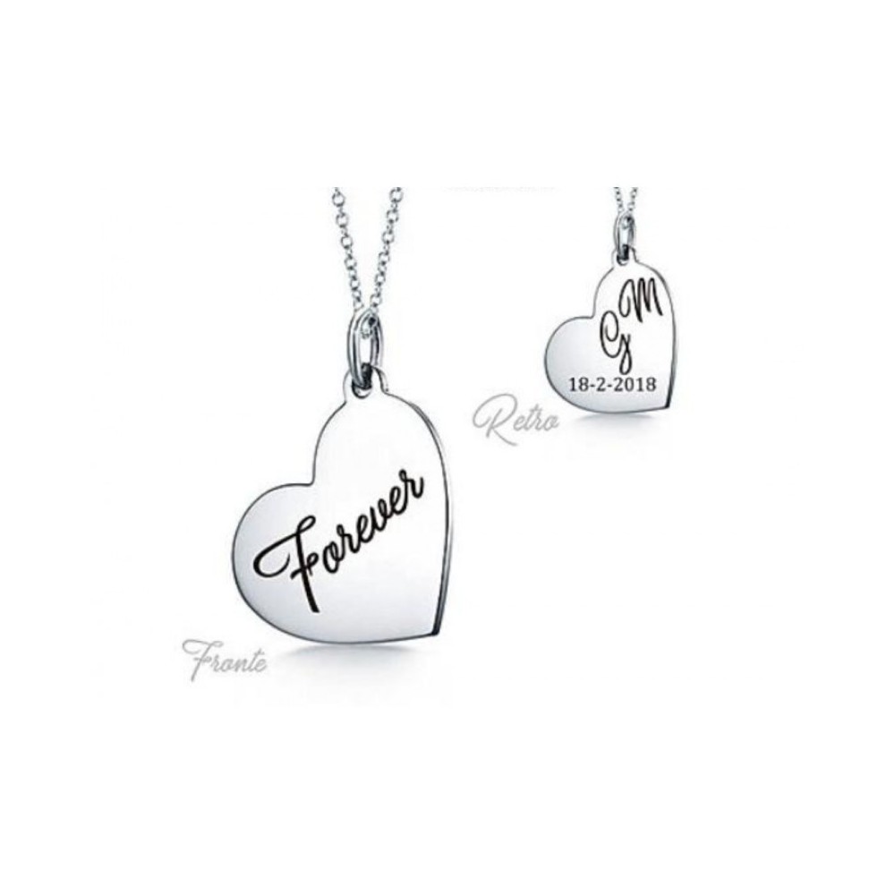 Collana con ciondolo cuore personalizzato in argento