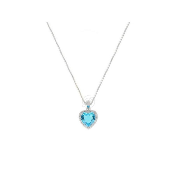 Collana con ciondolo cuore zirconato in argento 925