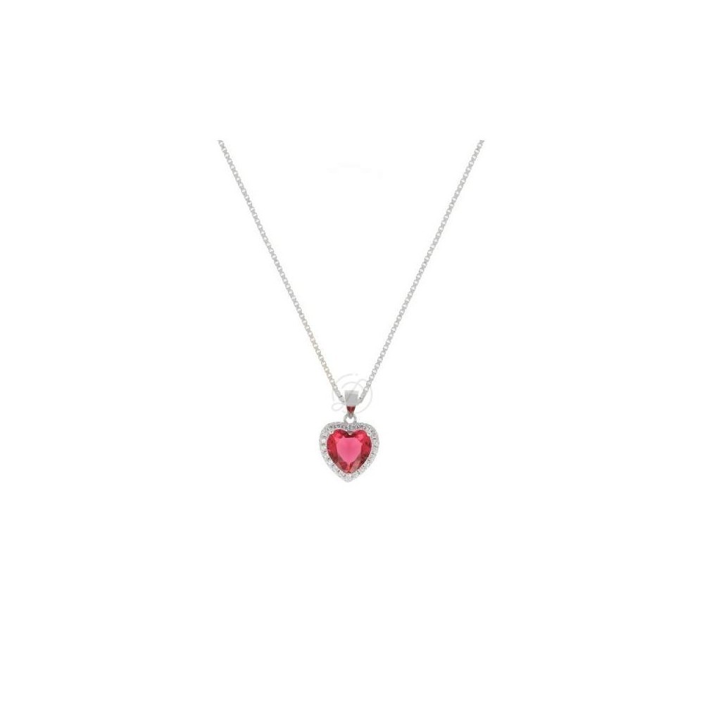 Collana con ciondolo cuore zirconato in argento 925