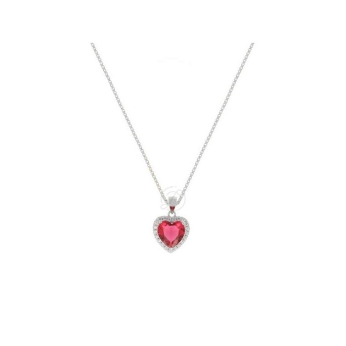 Collana con ciondolo cuore zirconato in argento 925