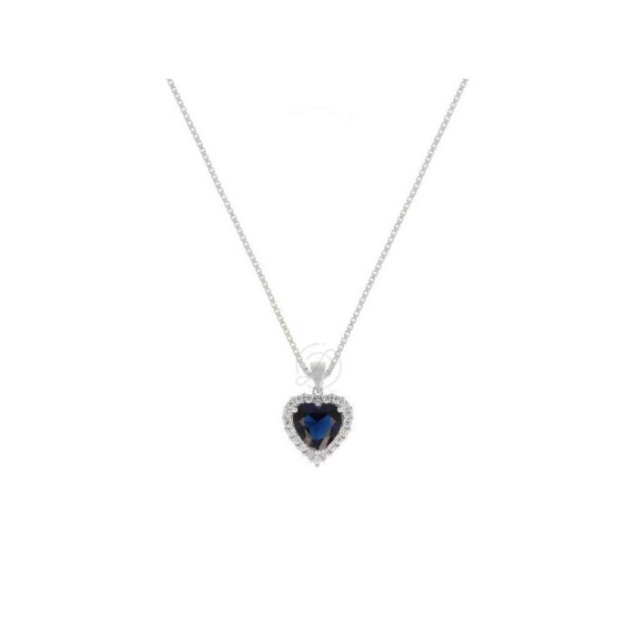 Collana con ciondolo cuore zirconato in argento 925
