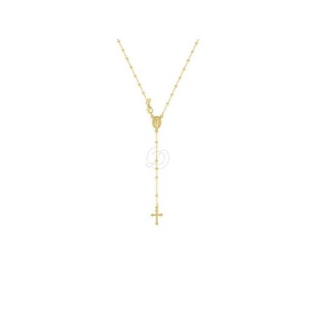 Collana rosario in argento placcato oro