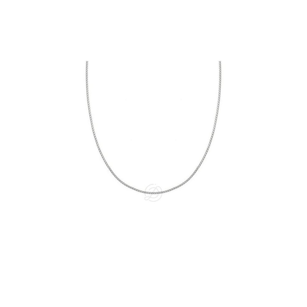 Collana in Argento 925 Rodiato a Maglia Veneziana Sottile