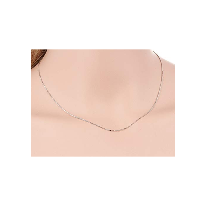 Collana in Argento 925 Rodiato a Maglia Veneziana Sottile