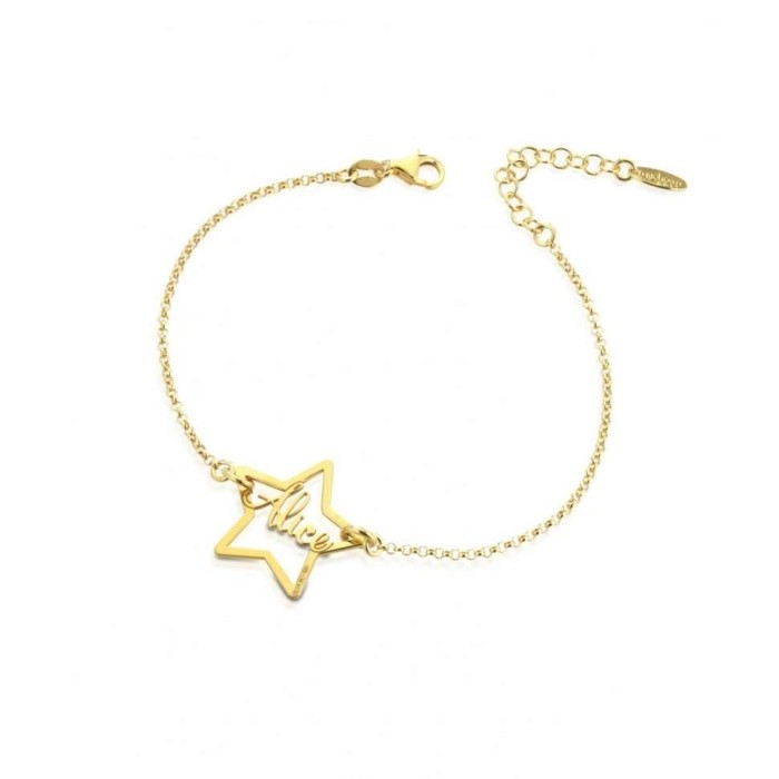 Bracciale con stella personalizzata placcato oro