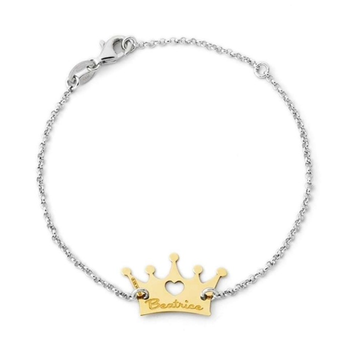 Bracciale con corona personalizzata in argento 925%