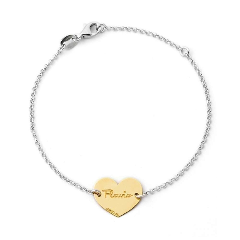 Bracciale con cuore personalizzato in argento 925