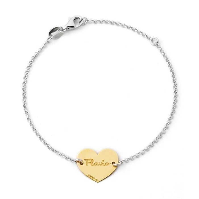 Bracciale con cuore personalizzato in argento 925
