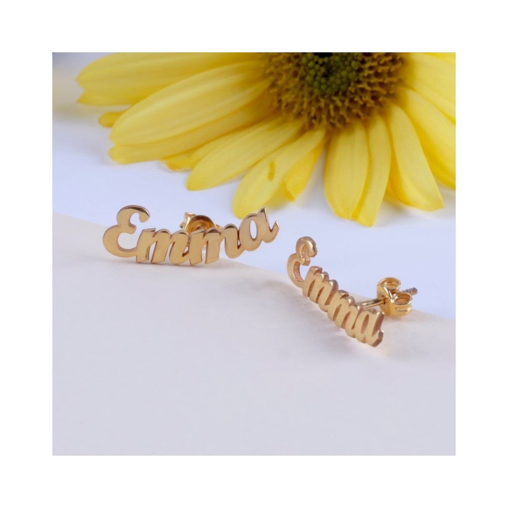 Mono orecchino con nome personalizzato argento bianco