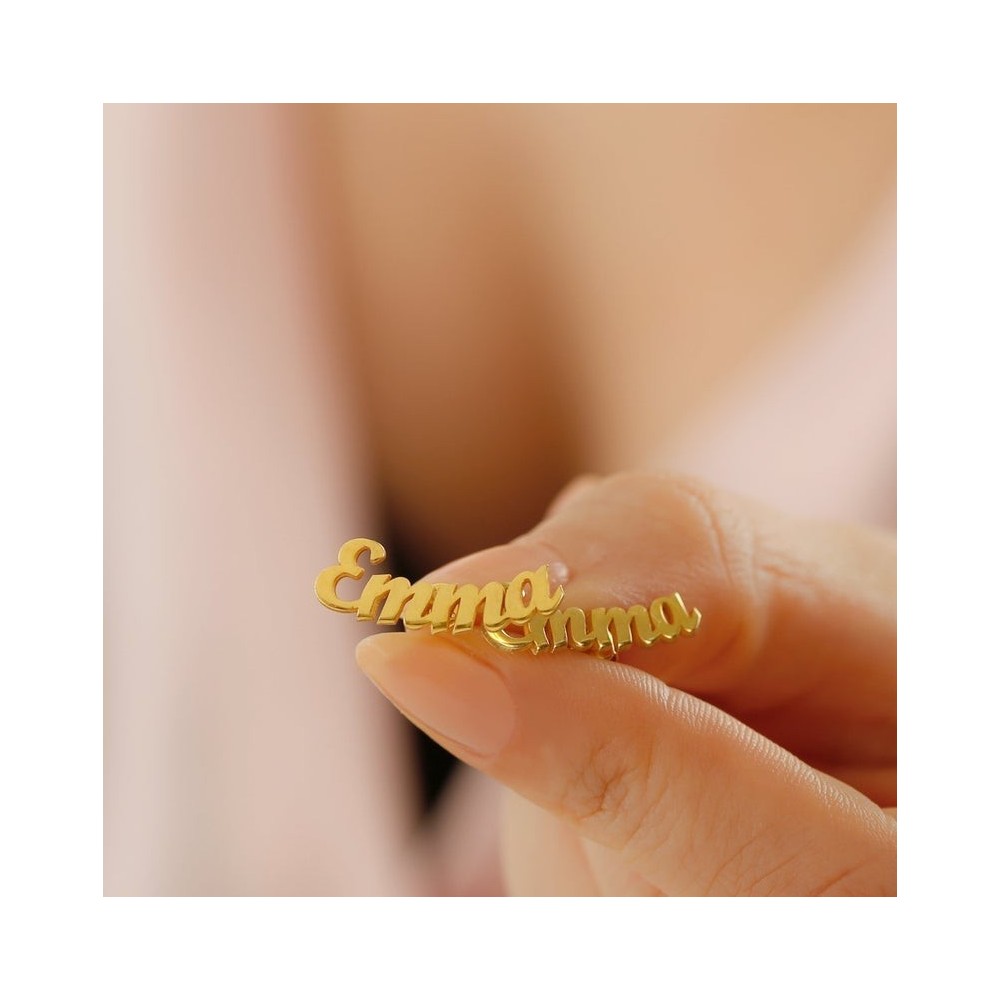 Mono orecchino con nome personalizzato argento bianco