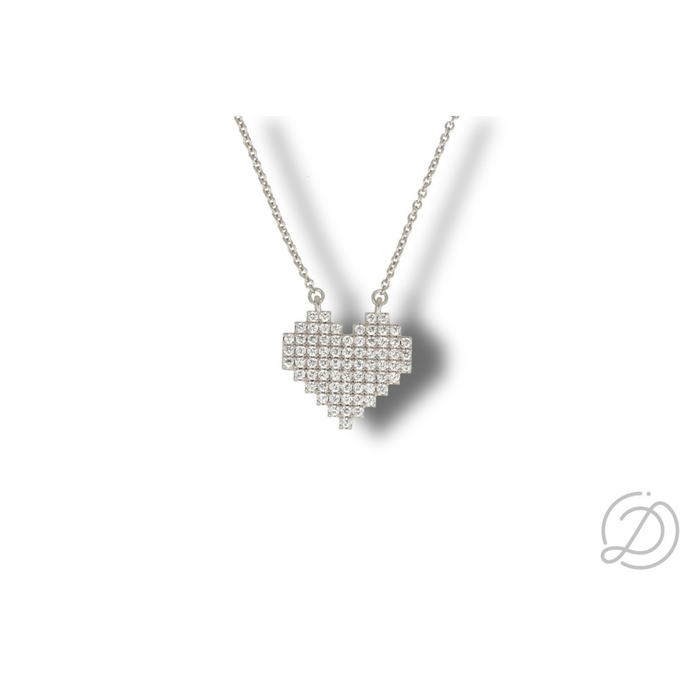 Collana Donna con Cuore Pavè | Doni Preziosi