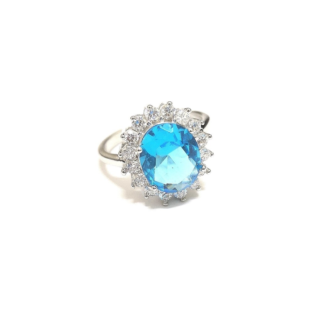 Anello principessa donna in argento 925 con pietra big