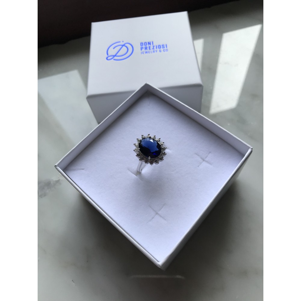 Anello principessa donna in argento 925 con pietra big