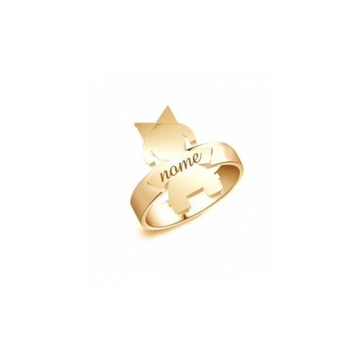anelo con bimbi in argento -Babyring