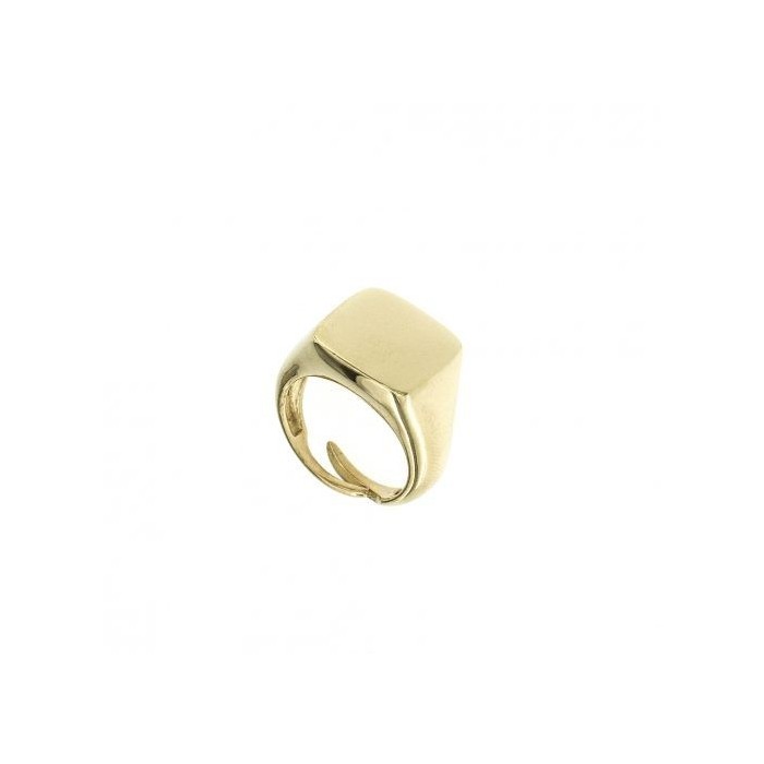 Anello quadrato argento dorato personalizzabile -square ring