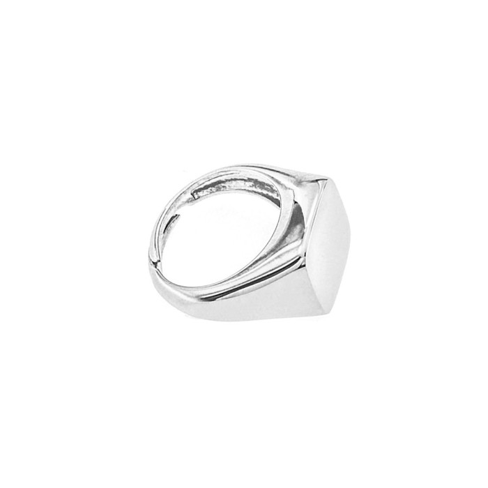 Anello quadrato argento dorato personalizzabile -square ring