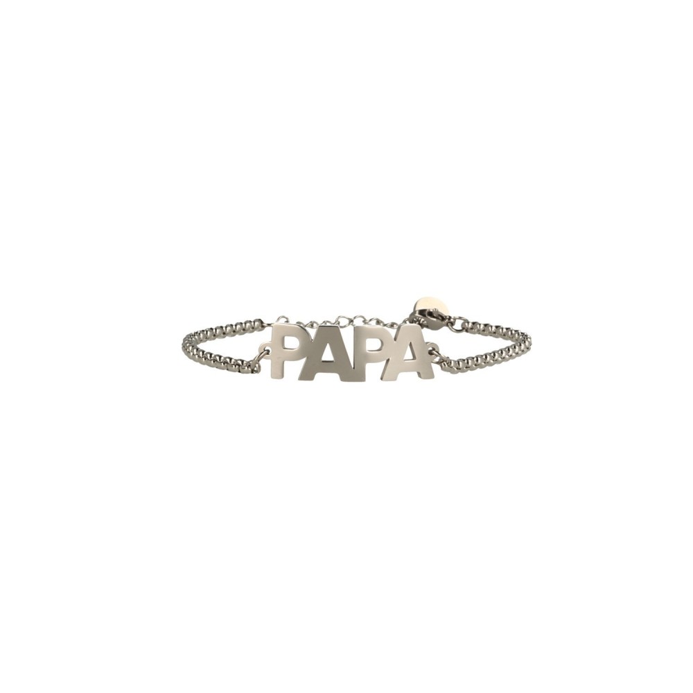 Bracciale con scritta Papa' personalizzabile in acciaio