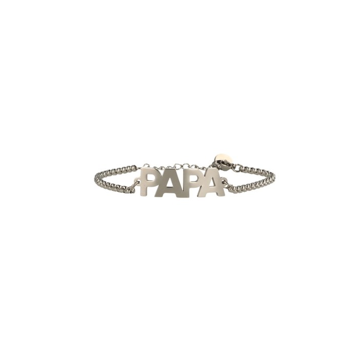Bracciale con scritta Papa' personalizzabile in acciaio