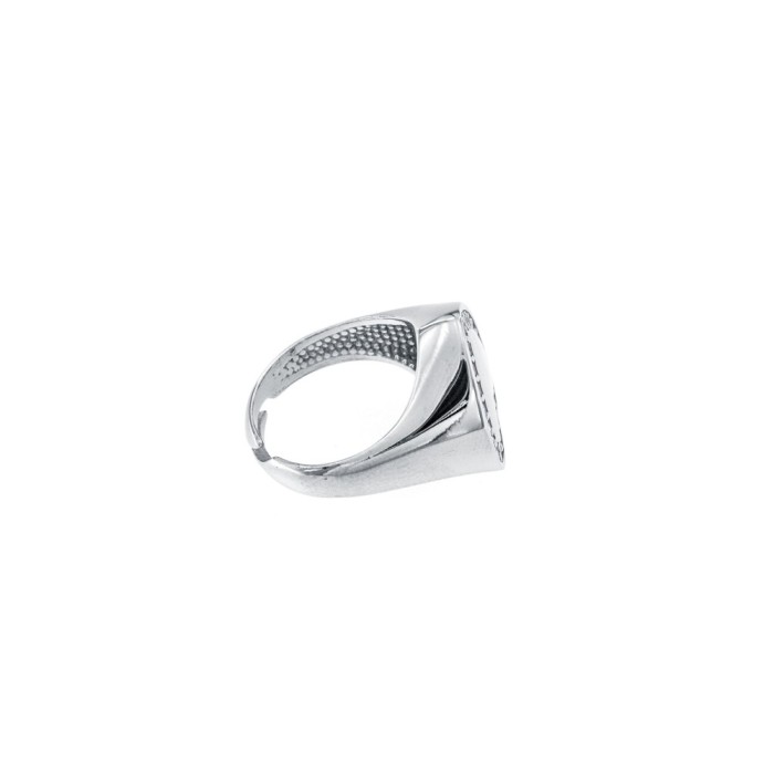 Anello Chevalier argento bianco cuore zirconato personalizzabile