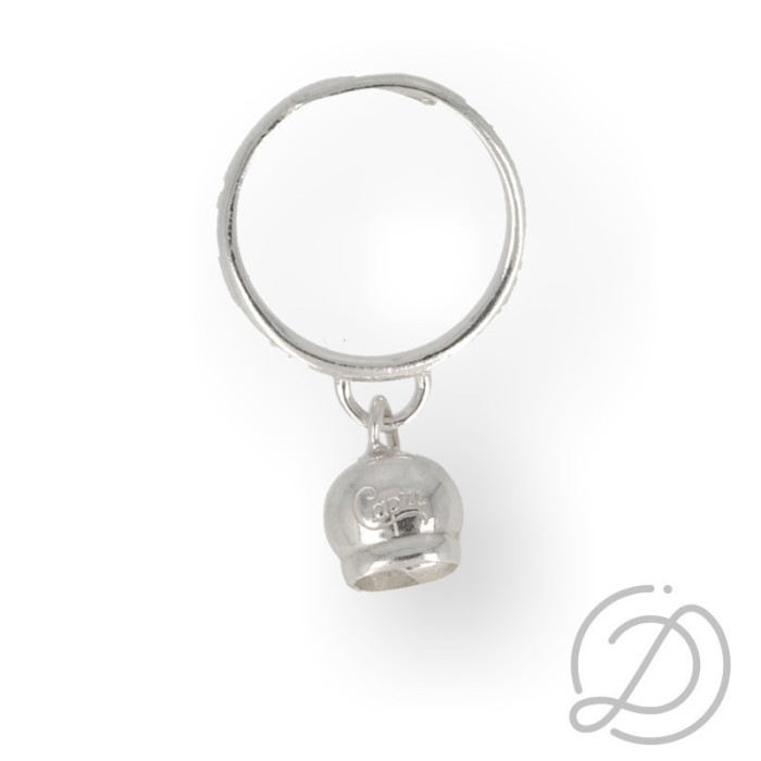 Anello con campanella in argento bianco | Doni Preziosi
