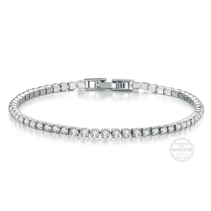 Bracciale Tennis unisex in acciaio inox regolabile