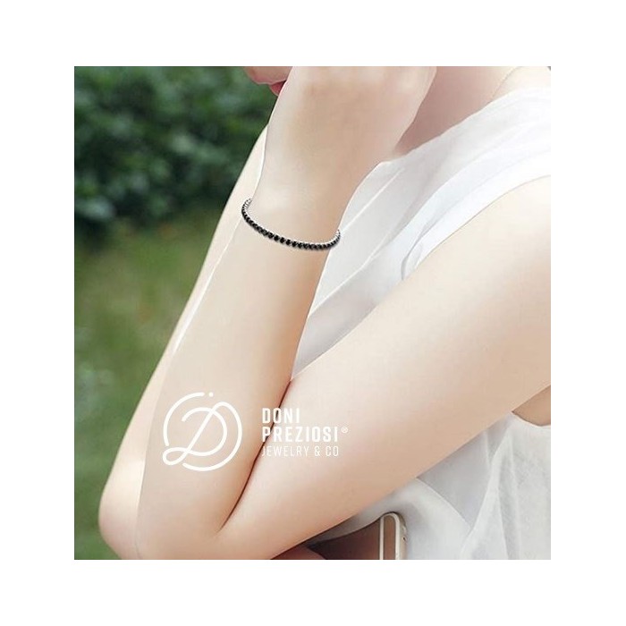 Bracciale Tennis unisex in acciaio inox regolabile