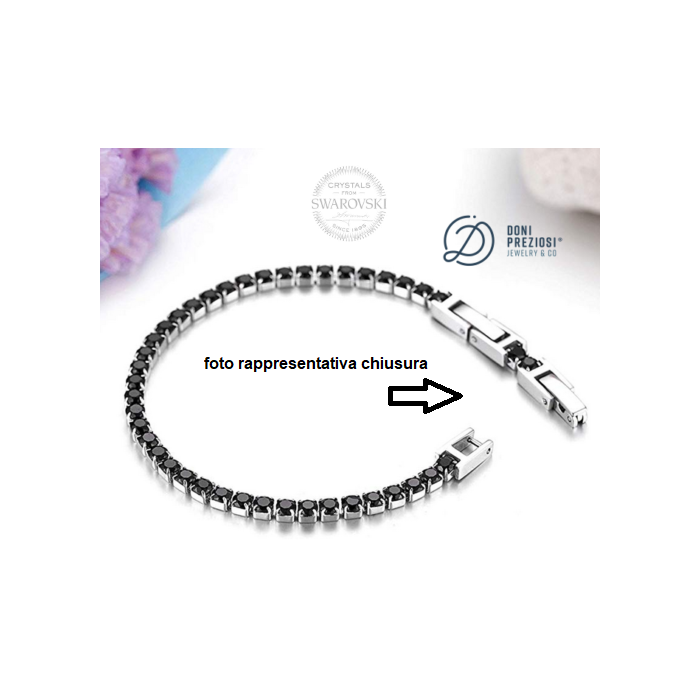 Bracciale Tennis unisex in acciaio inox regolabile