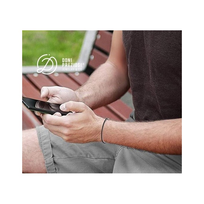 Bracciale Tennis unisex in acciaio inox regolabile