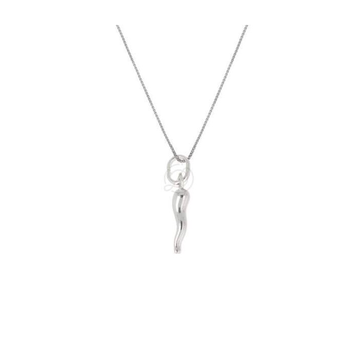 Collana con corno portafortuna in argento 925%