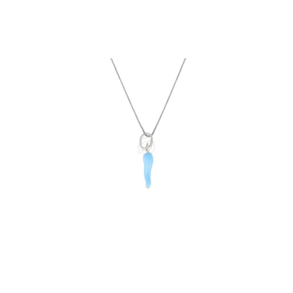 Collana con corno portafortuna in argento 925%