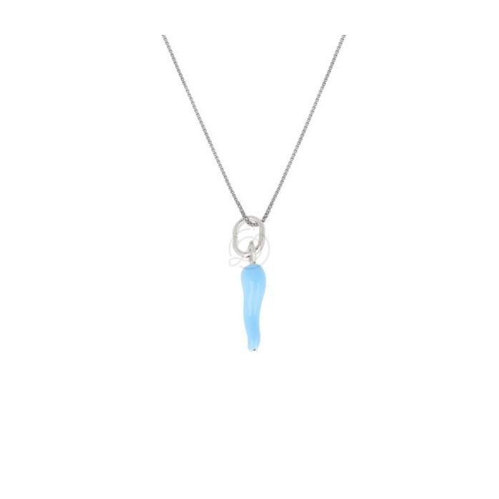 Collana con corno portafortuna in argento 925%