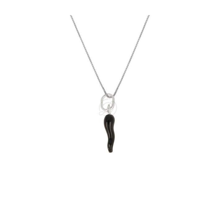 Collana con corno portafortuna in argento 925%