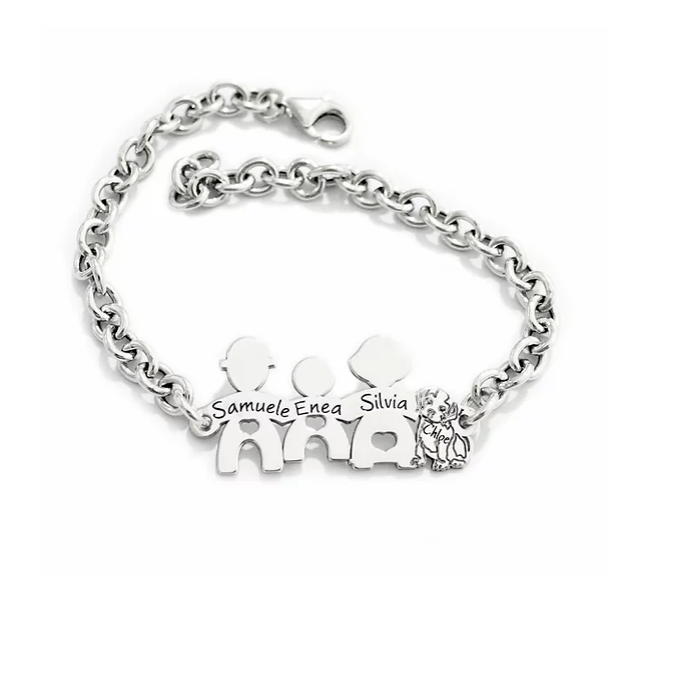 Bracciale Famiglia in argento 925% personalizzato