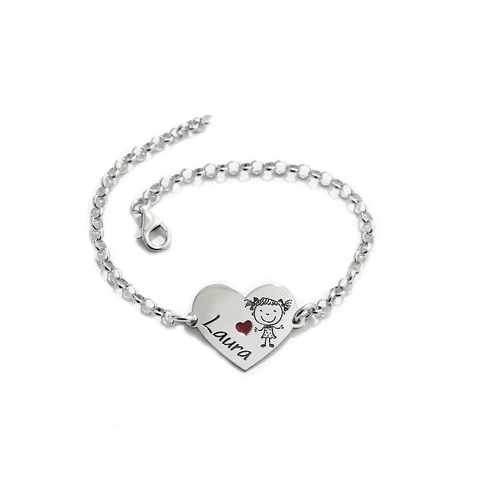 Bracciale cuore bimba in argento 925% placcato oro