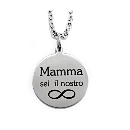 Collana"Mamma sei il nostro infinito"in acciaio personalizzabile