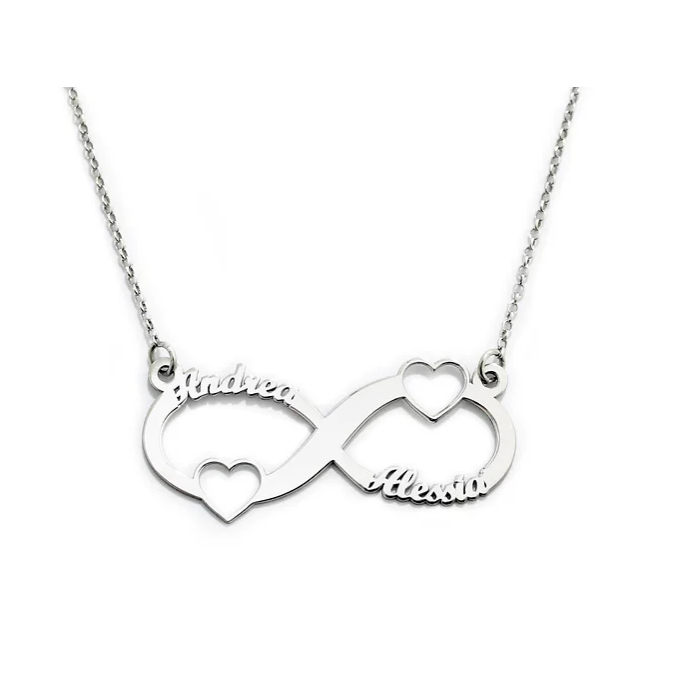 Collana Infinito in argento 925% placcata in oro bianco