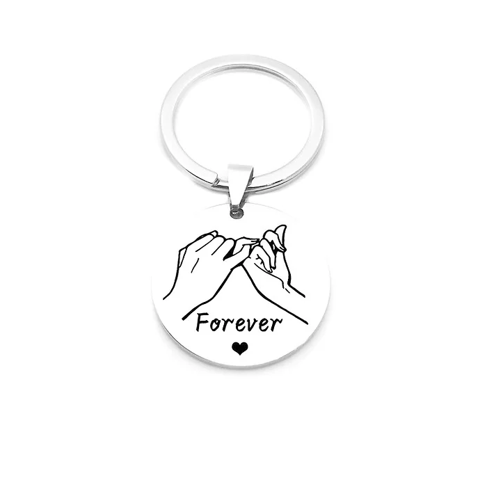 Portachiavi sisters in acciaio placcato oro bianco