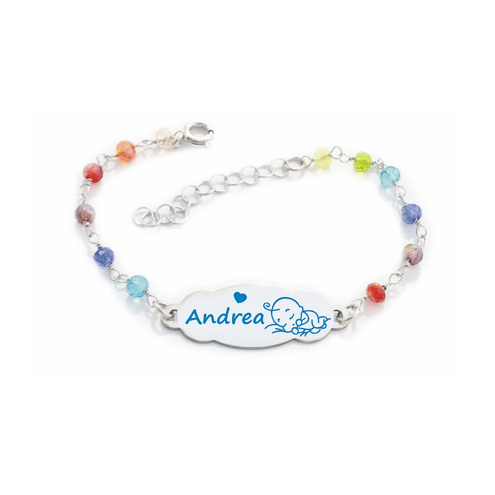 Bracciale bimbo rainbow in argento 925%