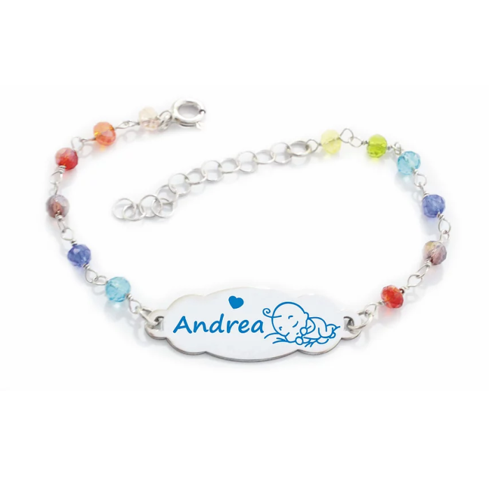 Bracciale bimbo rainbow in argento 925%