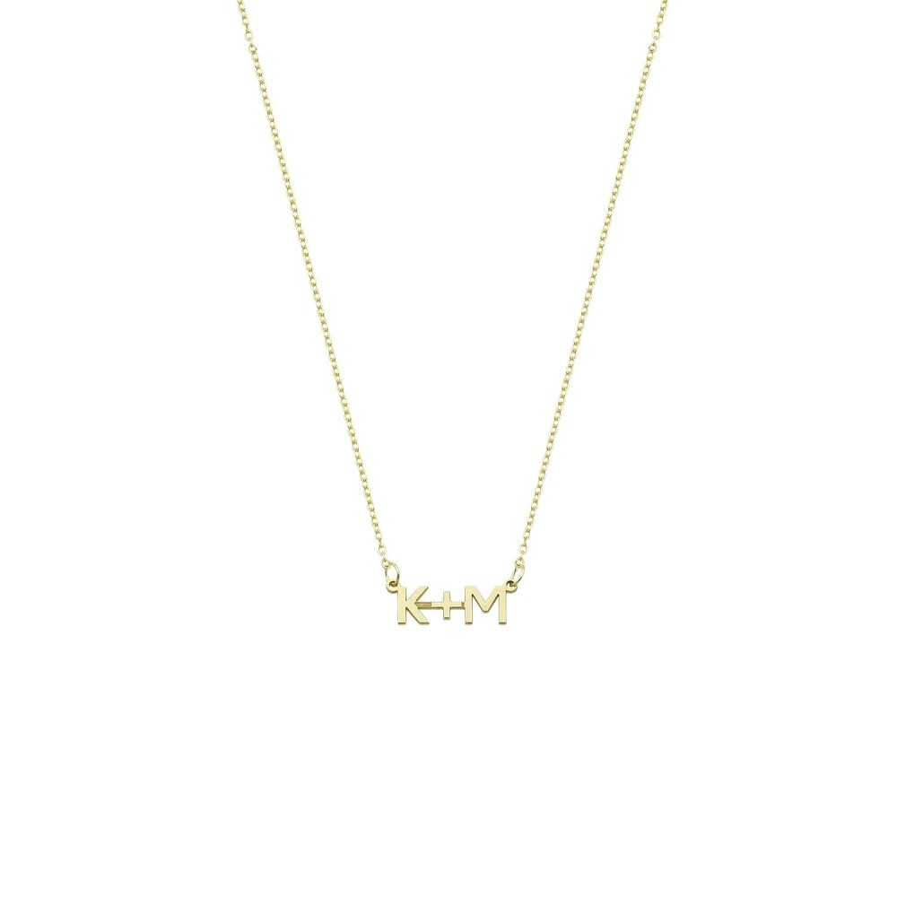 Collana con lettere iniziali placcato oro giallo in argento