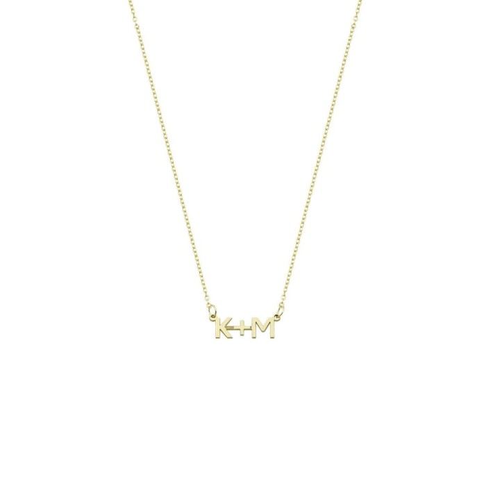 Collana con lettere iniziali placcato oro giallo in argento