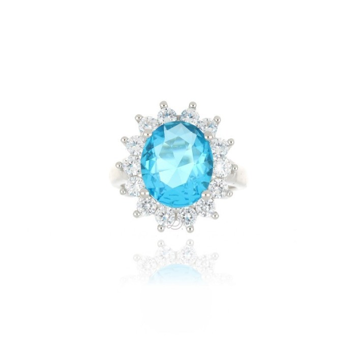 Anello principessa donna in argento 925 con pietra big