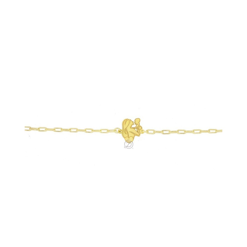 Bracciale cuore di mamma in argento placcato oro giallo