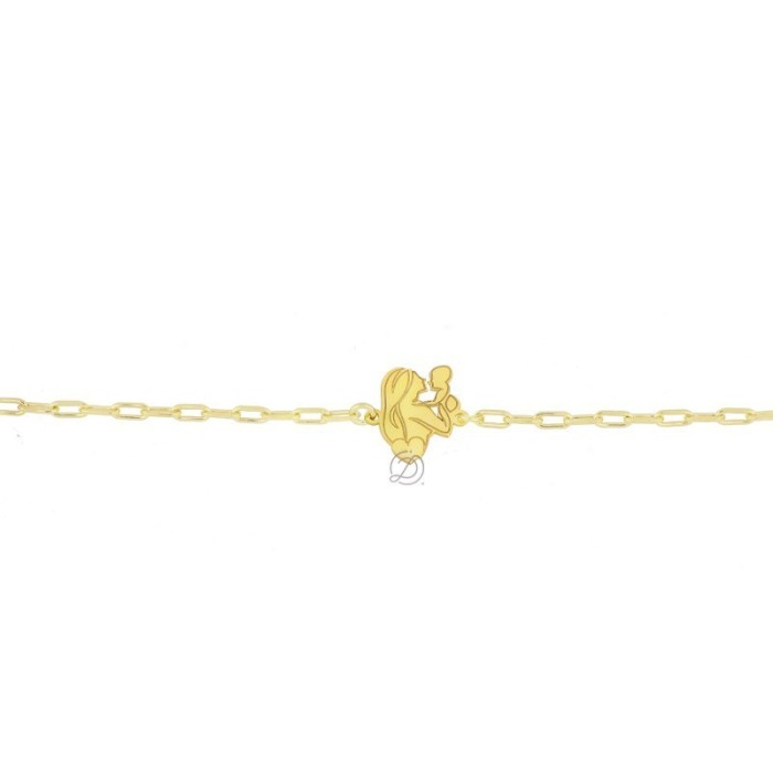 Bracciale cuore di mamma in argento placcato oro giallo